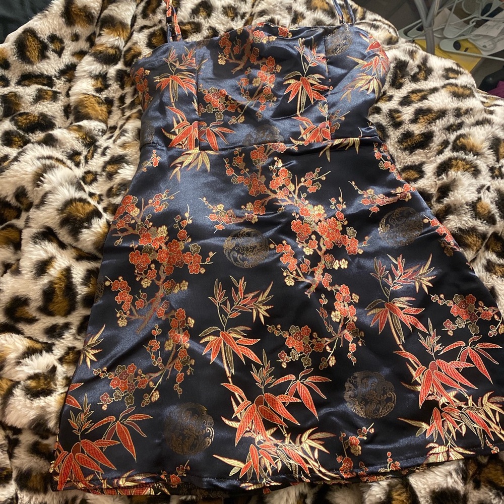 Red and navy dress